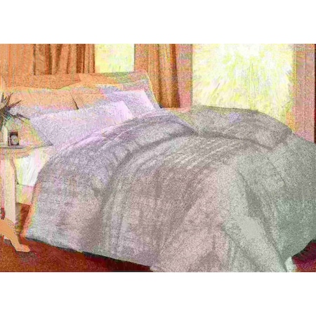 Blue Ridge 400 TC Windowpane White Goose Down Comforter, White, King 013415